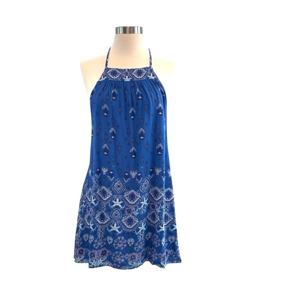 Ecote Urban Outfitters Gigi Blue and White Sleeveless T Back Mini Dress Size XS - Picture 5 of 15